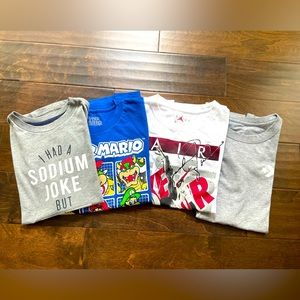 Pack of 4 cotton tshirts, Boys M 10/12, Nike, Converse, Supermario, Thereabouts